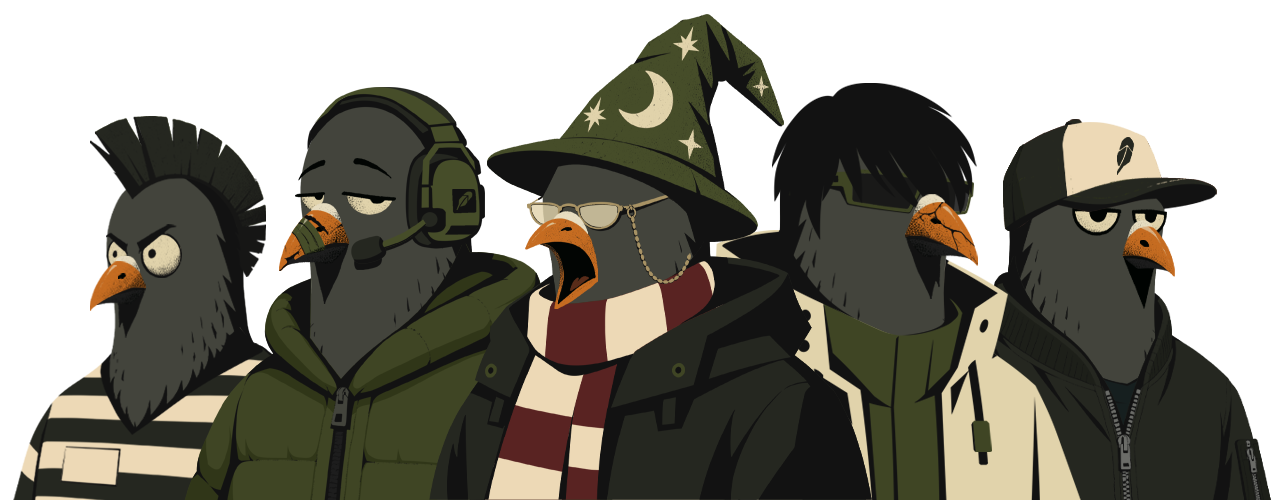 A group of Pigeonhood pigeons